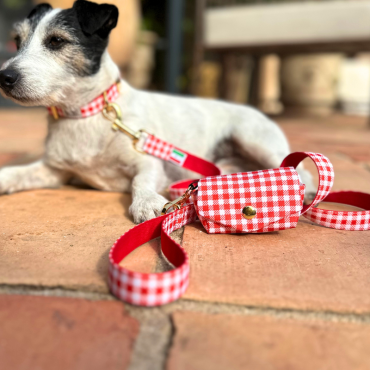 Pochette à Crotte Vichy Rouge et Blanc